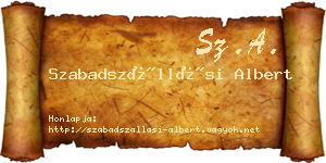 Szabadszállási Albert névjegykártya